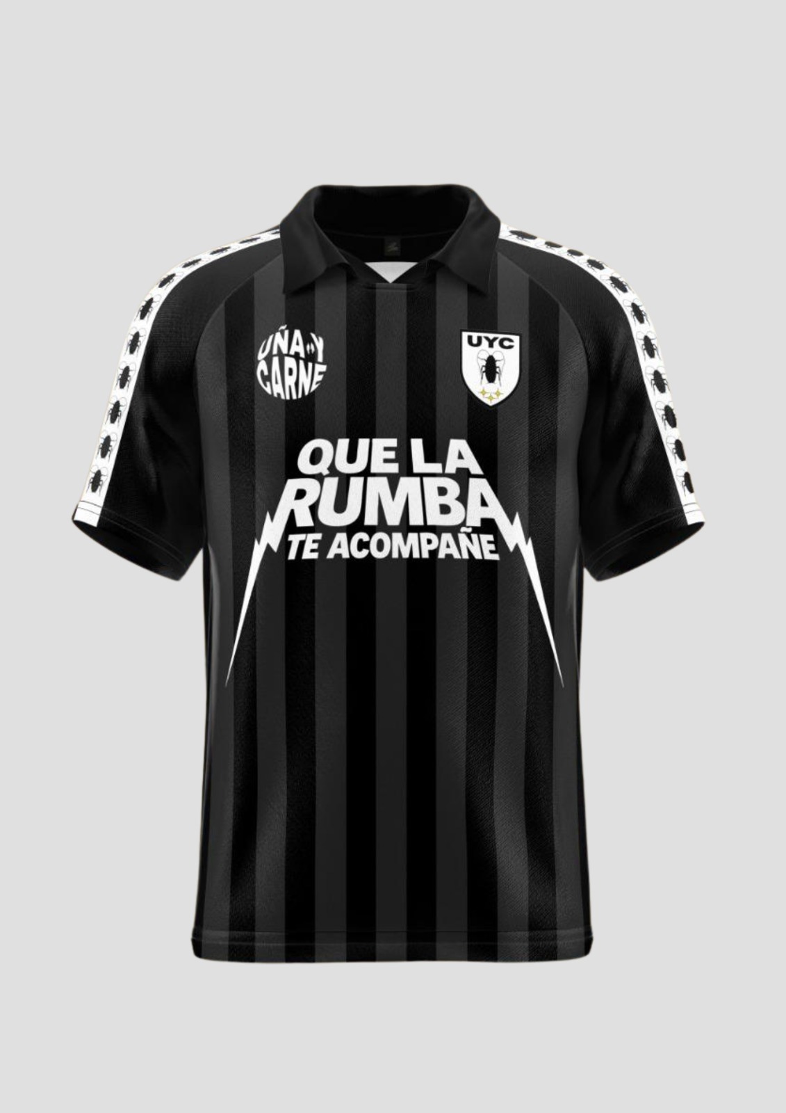 Camiseta Premium negra «Que la Rumba te acompañe»