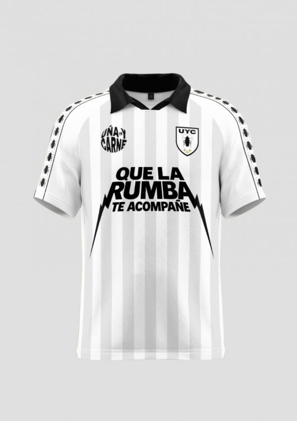 Camiseta Premium blanca "Que la Rumba te acompañe" Frente
